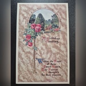 Vintage Mint Birthday Greeting Post Card